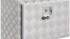 Cutie de scule HOMCOM din aluminiu, 76 L, cu incuietoare si 2 chei, rezistenta si impermeabila, argintie, 60,9 x 35,5 x 40,6 cm