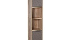 Dulap Baie HOMCOM cu Rafturi Reglabile si Sertare, Stejar, 30x24x170cm | Aosom Romania