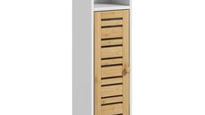 Dulap de Baie HOMCOM cu Suport pentru Hârtie Igienică, Îngust, 78 cm, Alb | Aosom Romania