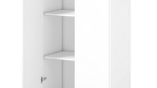 Dulap de Birou HOMCOM cu 3 Rafturi si Usi, 60x33,5x108 cm, Alb | Aosom Romania