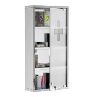 Dulap medicamente cu 4 rafturi HOMCOM, 30x12x60cm | Aosom Romania - 1