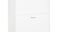 Dulap pentru Pantofi HOMCOM 60L x 24l x 80H cm cu 2 Uși Batante Alb | Aosom Romania