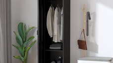 Dulapior metalic HOMCOM Stil Industrial cu o Usa, Dulapior Multifunctional cu Economisire spatiu pentru Hol si Dormitor | Aosom RO