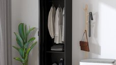 Dulapior metalic HOMCOM Stil Industrial cu o Usa, Dulapior Multifunctional cu Economisire spatiu pentru Hol si Dormitor | Aosom RO