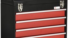 DURHAND Cutie de unelte portabila cu 4 sertare pentru unelte, cutie de unelte metalica cu blocare | AOSOM RO
