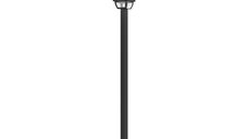 Felinar Solar Outsunny cu Autonomie de 6 Ore, Negru, 15x15x127 cm | Aosom Romania