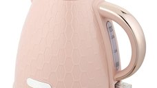 Fierbător electric HOMCOM 1,7L, 2,2kW, rapid și fără fir, cu filtru detașabil, Roz deschis