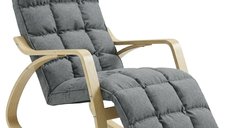 Fotoliu balansoar HOMCOM cu suport pentru picioare ajustabil, gri, confortabil si elegant
