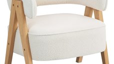 Fotoliu de living HOMCOM din tesatura boucle, confortabil si elegant, 70 x 64 x 71 cm, alb | Aosom Romania