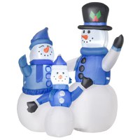 HOMCOM 120cm Oameni de Zapada Gonflabili de Exterior, Luminosi, Decoratiune de Craciun Impermeabila | Aosom Romania - 1