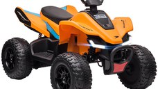 HOMCOM ATV Electric de 12V cu Licenta Mclaren MCL 35 Liveries, Pornire Lenta, Faruri, Slot MP3, Roti cu Suspensie, Varsta de 3-8 ani, Portocaliu