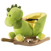 HOMCOM, balansoar dragon copii 60x33x45cm, verde si galben | Aosom Ro - 1