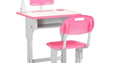 HomCom banca cu scaun pentru copii 6-12 ani, roz | AOSOM RO
