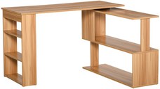 HomCom birou din lemn cu 5 rafturi, birou in unghi, masa de birou | AOSOM RO