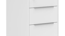 HOMCOM Birou Mobil cu 3 Sertare si Inchidere pentru Dosare 40 x 40 x 63,5 cm Alb | Aosom Romania
