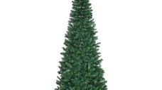 Homcom Brad de Craciun Artificial 210cm 631 Ramuri Dese, Verde, Decoratiune de Craciun | AOSOM RO