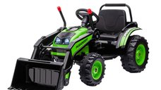 HOMCOM Buldozer Jucarie pentru Copii 3-5 Ani cu Baterie 6V, cu Sunete si Lumini, Viteza 1.5-2.5 km/h, 132x62x65 cm, Verde | Aosom RO