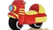 HOMCOM Căluț Balansoar Motocicletă Efecte Sonore Copii 18-36 Luni, Jucărie Interactivă, Negru și Roșu | Aosom Romania