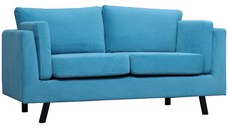 HOMCOM Canapea cu 2 locuri , moderna si economisitoare de spatiu, din material textil cu efect de catifea, 170x90x85 cm, albastru | AOSOM RO