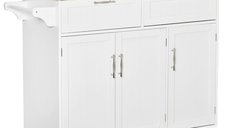 HomCom carucior bucatarie multifunctional, 121x46x91 cm, alb | AOSOM RO