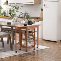 HomCom Carucior de bucatarie cu 6 roti, mobilier pentru bucatarie pentru depozitare, maro | Aosom Ro - 1