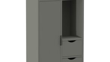 HOMCOM corp ingust de depozitare pentru baie, cu 2 sertare si compartimente deschise, 50 x 25 x 100 cm, verde deschis