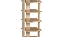 HOMCOM Dulap pentru pantofi din Lemn pentru Hol, Raft pentru 6 Pantofi cu Spatiu de depozitare, 32x30x104cm, stejar | Aosom Romania