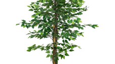 HOMCOM Ficus artificial cu ghiveci de 5 ft, planta artificiala de interior, exterior, pentru decorarea camerei de zi, biroului