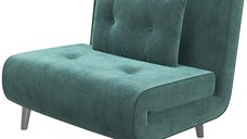HOMCOM Fotoliu Pat pentru O Persoana 3 in 1, Fotoliu Rabatabil pe 3 Niveluri cu Tapiterie din Catifea si Perna, 100x88x83cm, Verde Inchis