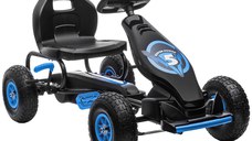 HOMCOM Go kart cu pedale pentru copii, Go kart de curse cu scaun reglabil, cauciucuri gonflabile, amortizor | AOSOM RO