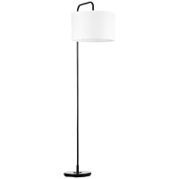 Homcom Lampadar Arcuit, Design Modern cu Abajur din Țesătură și Structură din Oțel, 64x38x163.5 cm, Alba și Neagră, pentru Interior | Aosom Romania - 1