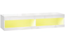 HOMCOM lowboard TV cu iluminare LED RGB, suport pentru televizoare de 140-152 cm, 140 x 40 x 30 cm, alb lucios | Aosom Romania