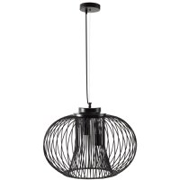 HOMCOM Lustră de plafon design modern cu fixare E27 și înălțime reglabilă, pentru camera de zi si salon, negru, Plafoniera suspendata | Aosom RO - 1