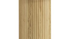 HOMCOM Masă auxiliară rotundă Ø 48 cm, design elegant pentru living sau dormitor, finisaj stejar