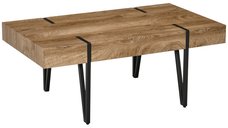 HOMCOM Masa de Cafea Dreptunghiulara cu Stil Industrial si Picioare Metalice