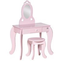 HomCom masa de machiaj, pentru copii, 60x36x88cm, roz | Aosom Ro - 1