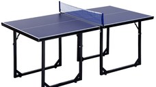 HOMCOM Masa de Ping Pong Pliabila cu Plasa din Otel si MDF, 182x91x76cm - Albastru | Aosom Ro
