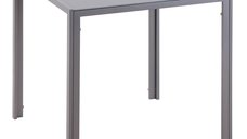 HOMCOM Masa moderna patrata pentru bucatarie si sufragerie, structura din metal si blat din sticla securizata, 75x75x75cm, Gri