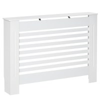HOMCOM Masca pentru calorifere, sipci MDF, 12x19x81cm, alb | Aosom Romania - 1