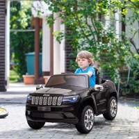 HOMCOM Masina electrica Jeep pentru Copii 12V, Conducere Manuala si cu Telecomanda Viteza 0-3km/h, 114x76x58cm, Negru - 1