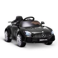 HOMCOM Masinuta pentru copii electrică de 12V cu licenta Mercedes Benz, viteză 3-5km/ora, telecomandă, lumini și sunete, culoare Negru - 1