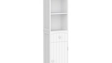 HOMCOM Mobilier de Baie Tip Coloană Alb cu Design Compact pentru Spațiu de Stocare Optimizat | Aosom Romania