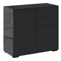 HOMCOM Mobilier multiuz cu 2 sertare si 2 dulapuri, deschidere cu presiune, 79x36x74cm - 1