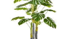 HOMCOM Monastera Planta Artificiala de Interior si Exterior, Planta Artificiala cu efect Realist cu 20 de Frunze, 120 cm