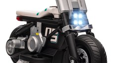 HOMCOM Motocicleta electrica cu roti de antrenament, jucarie in aer liber pentru 3-5 ani - alb | AOSOM RO