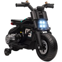 HOMCOM Motocicleta electrica cu roti de antrenament, jucarie in aer liber pentru 3-5 ani - negru | AOSOM RO - 1
