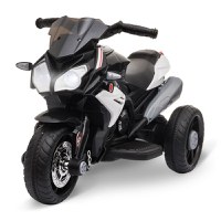 HOMCOM Motocicleta Electrica pentru Copii 3-6 ani Max. 25 kg cu Lumini, Muzica, Baterie 6V si Viteza 3km/h, Neagra - 1