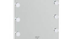 HOMCOM oglinda de machiaj cu becuri LED, alba | AOSOM RO