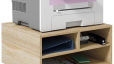 HOMCOM Organizator birou cu 3 compartimente, suport pentru imprimanta, dimensiuni 47L x 40l x 22,5H cm | Aosom Romania