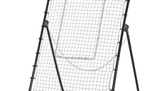 HOMCOM Plasa de fotbal Rebounder pliabila cu Ținta, Înaltime si Unghiuri reglabile, Metal si PE, 123x73x178.5cm, Negru